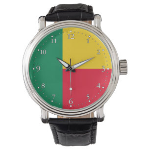 Montre Veille Patriotique sur le Drapeau du Bénin