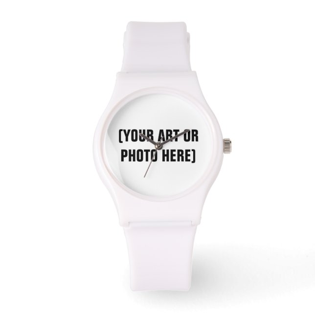 Montre Veille sportive personnalisable (blanc) (Recto)