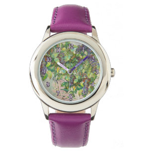 Montre Veille sur les fleurs lilas