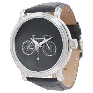 Montre Vélo blanc sur noir
