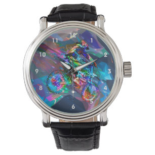 Montre Vélo de saleté coloré par crayon superbe inclin