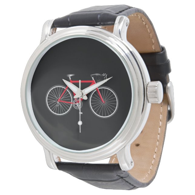 Montre Vélo rouge sur noir (Incliné)