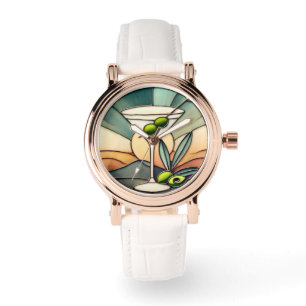 Montre Verre teinté du milieu du siècle 2 Martini olive