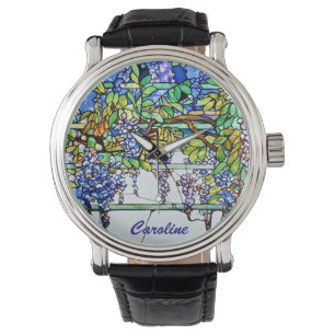 Montre Verre Vintage Tiffany Wisteria Floral Art