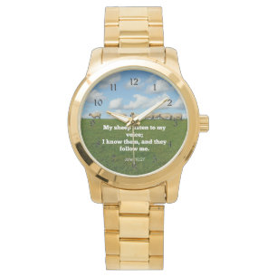 Montre verset de la Bible, Jean 10:27, mouton,