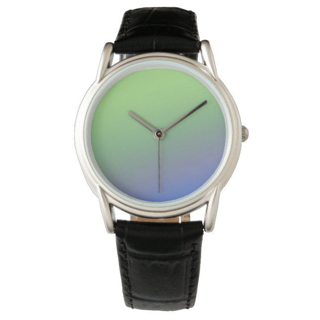 Montre Vert bleu arc-en-ciel texture abstraite motif art  (devant)