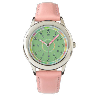 Montre verte rose