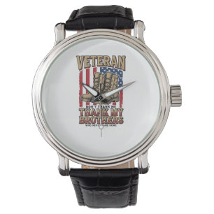 Montre Vétéran Merci à Mes Frères Chemise Militaire Vinta