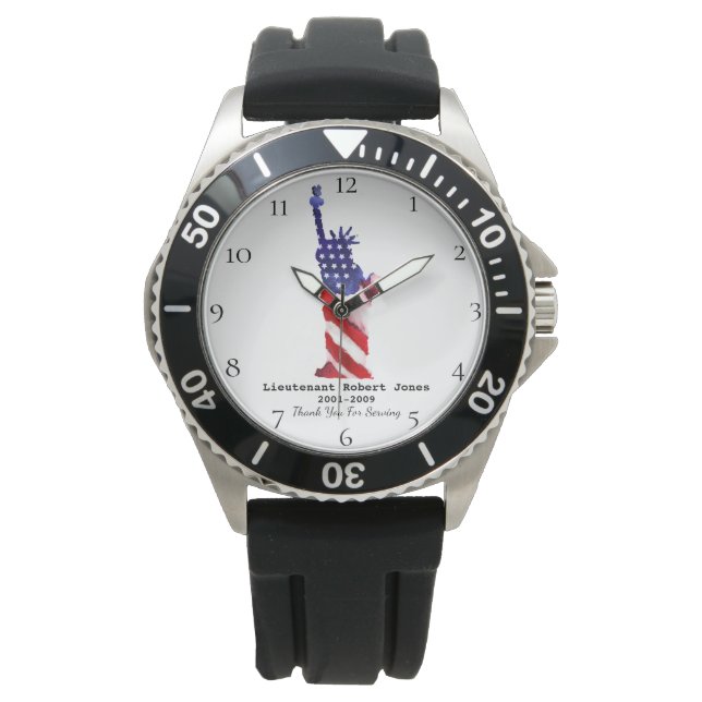 Montre *~* Vétéran militaire de la Liberté Rouge Blanc Bl (devant)