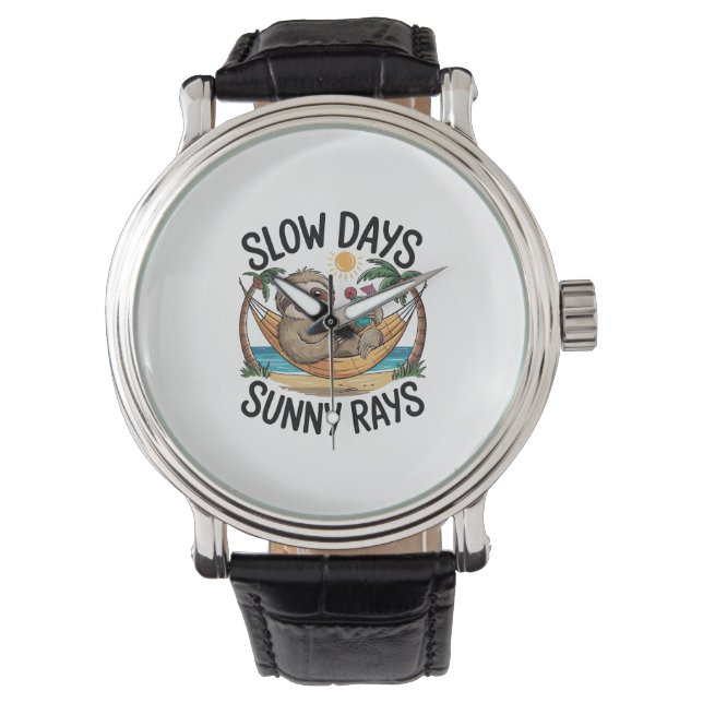 Montre Vibes d'été Sloth Funny Lazy Float (devant)