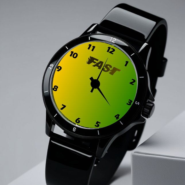 Montre Vibrant Gradient Vert & Jaune Moderne Wristwatch (Créateur téléchargé)