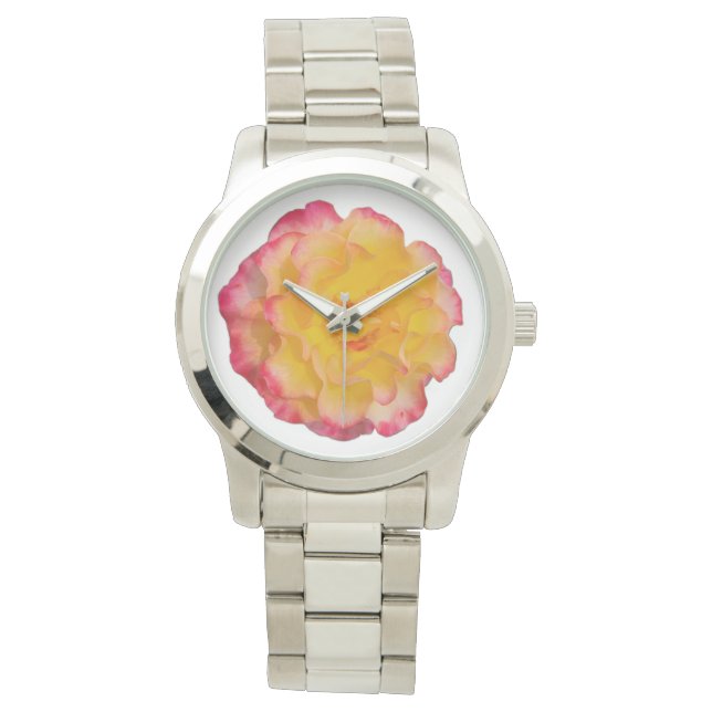 Montre Vibrant Yellow and Pink Rose eWatch Watch (devant)