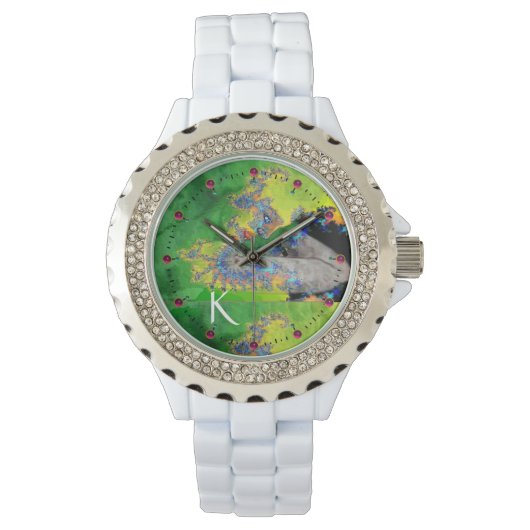 MONTRE VIBRATIONS DE MATIÈRE, VERT FRACTAL LADY MONOGRAM (devant)