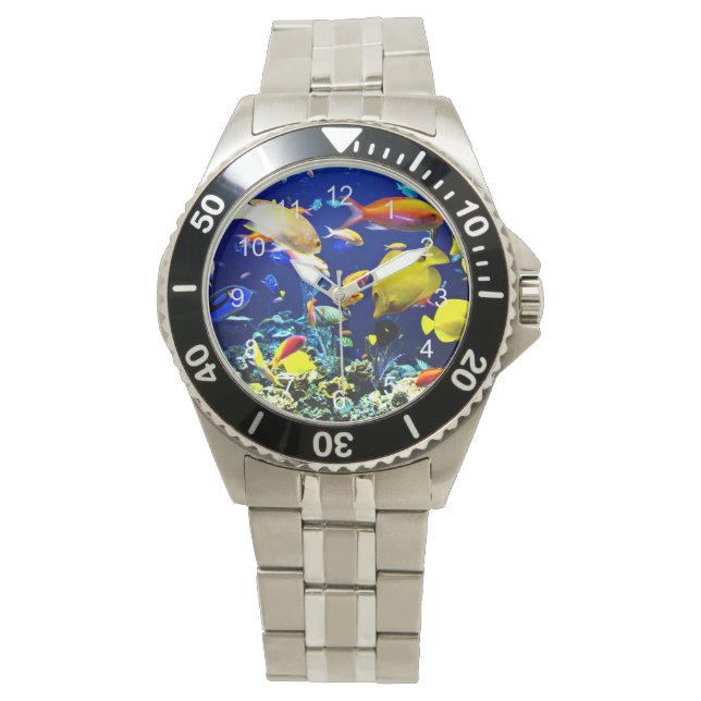 Montre Vie aquatique colorée (devant)
