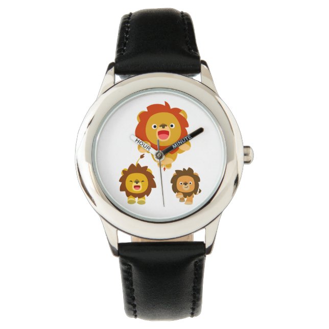 Montre 'Viens ! ! ' Trois mignons Lions Cartoon (devant)
