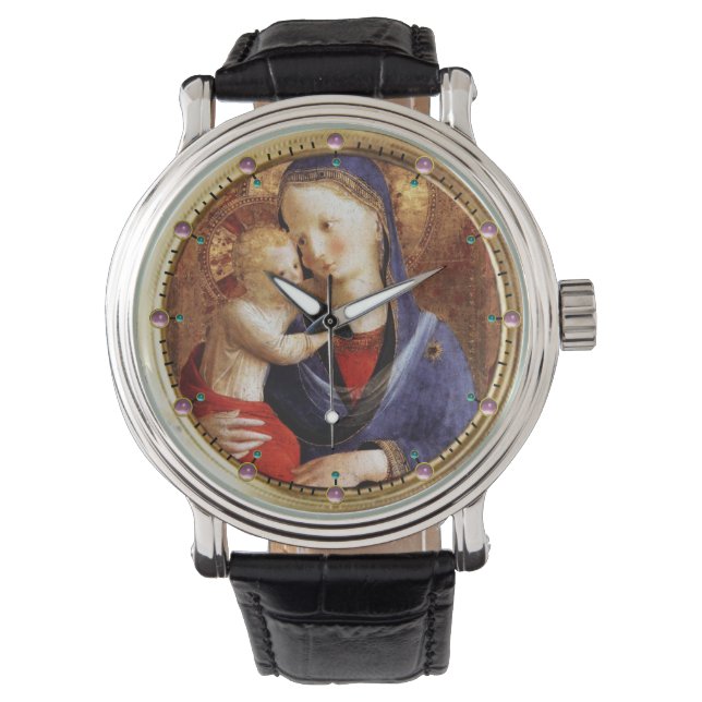 MONTRE VIERGE AVEC ENFANT / GÈMES D'AMÉTHYST ROSE (devant)