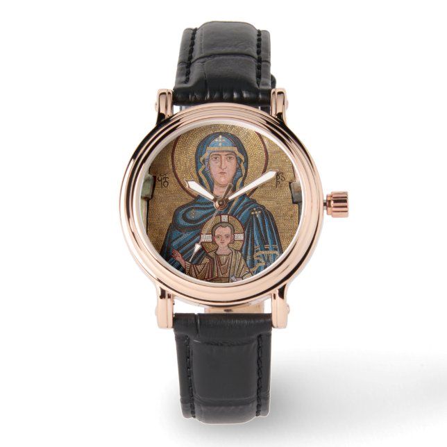 Montre Vierge Marie et mosaïque Jésus (Recto)