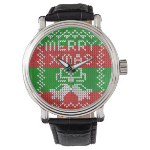 Montre Vilain pull motif sonnettes Joyeux fils Xmas