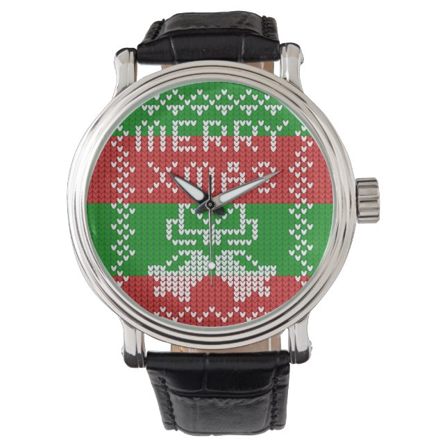 Montre Vilain pull motif sonnettes Joyeux fils Xmas (devant)