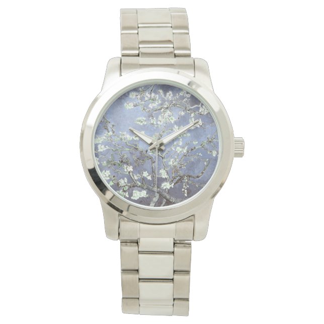 Montre Vincent Van Gogh Almond Blossoms gris bleu WAch (devant)