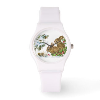 Montre Vintage Bunnies de Noël