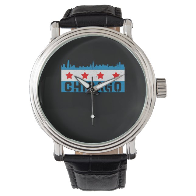 Montre Vintage Chicago Flag (devant)