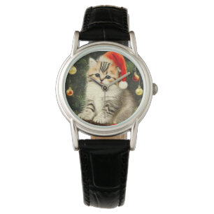 Montre Vintage Christmas Kitten