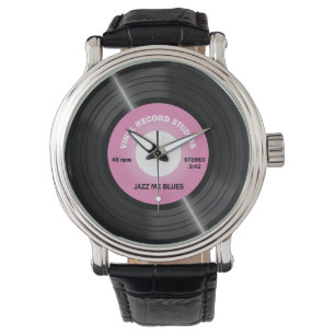 Montre vintage de disque vinyle du rose 45 t/mn de