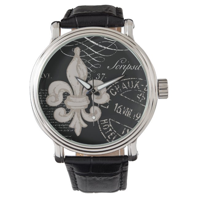Montre vintage de fleur de lis (devant)