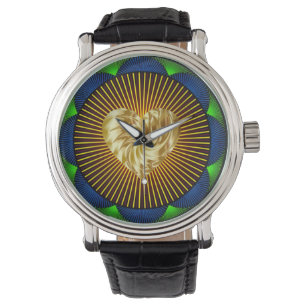 Montre Vintage en cuir noir pour hommes - Colorfu