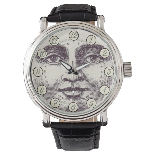 Montre Vintage homme dans la pleine lune visage lune (devant)