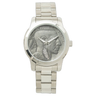 Montre Vintage Indian Head Nickel Coin Amérindien