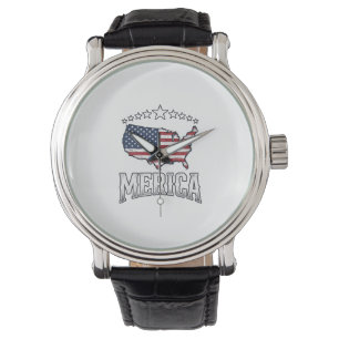 Montre Vintage Merica Design de chemise avec carte du dra