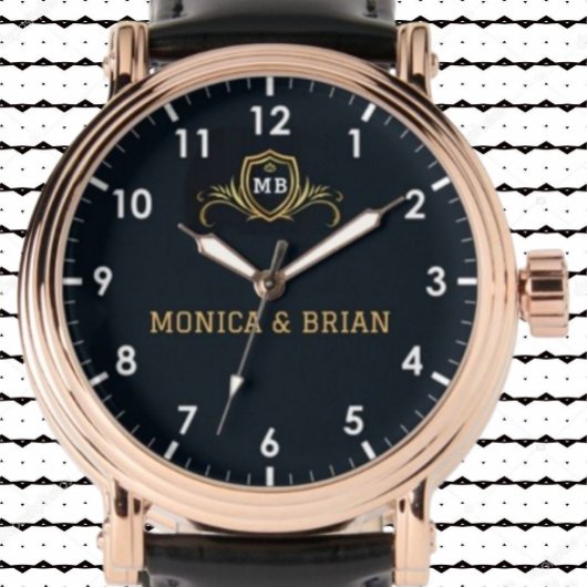 Montre Vintage Monogram couple names gift