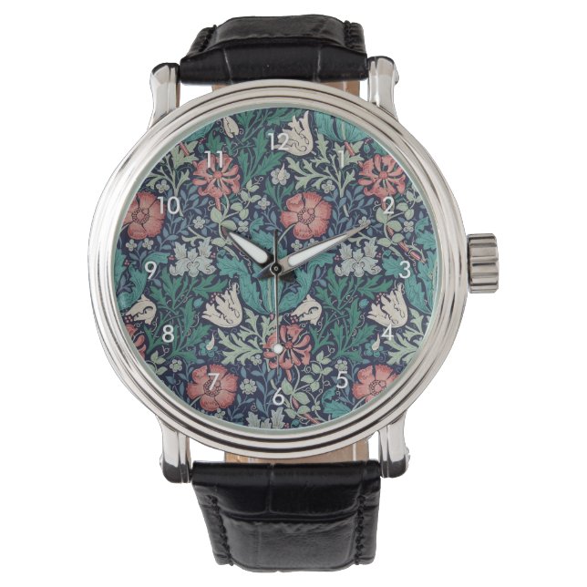 Montre Vintage motif floral, William Morris (devant)