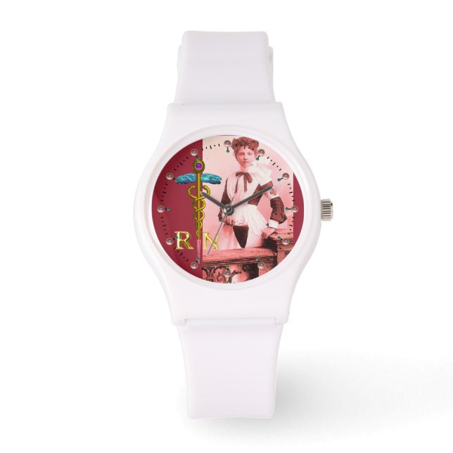 Montre VINTAGE NURSE et Gold Caduceus (Recto)