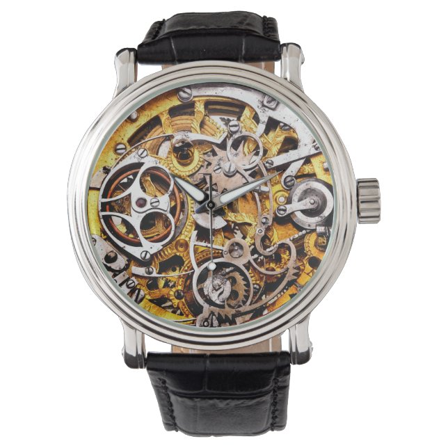 Montre Vintage Skeleton Watch Gears Steampunk Steam Punk (devant)