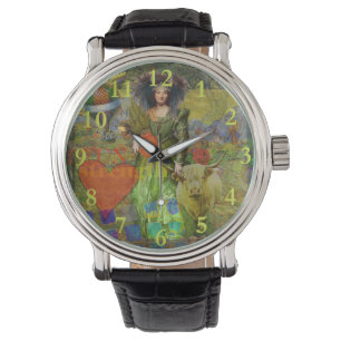 Montre Vintage Taurus Classique Femme Portrait Art gothiq