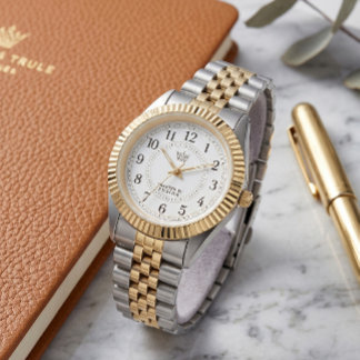 Montre Vintage Two Tone Cadran Bézier Personnalisé