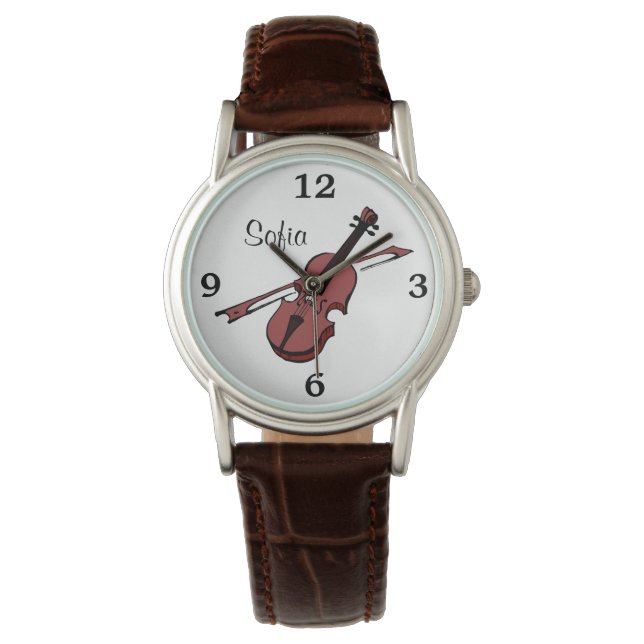 Montre Viola violon Nom de la musique Monogramme White Fa (devant)