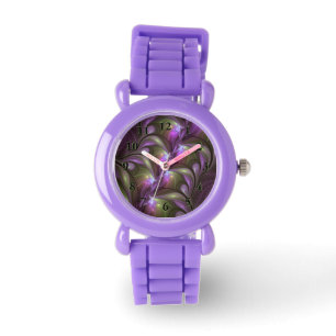 Montre Violet Abstrait violet violet kaki fractal