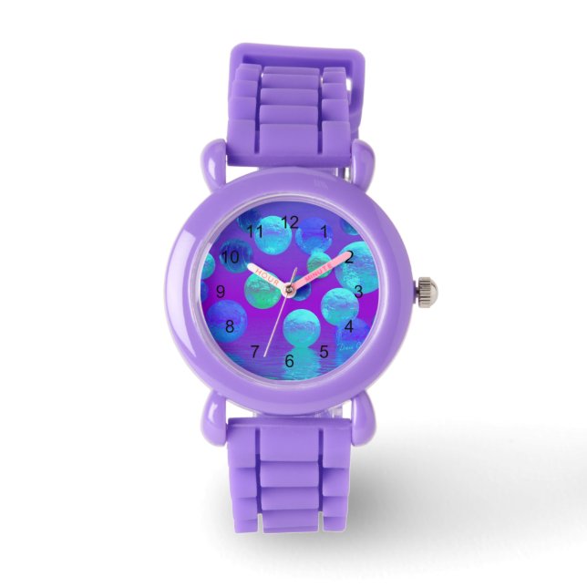 Montre Violet Mist, Cyan et Purple Lumière Abstraite (Recto)