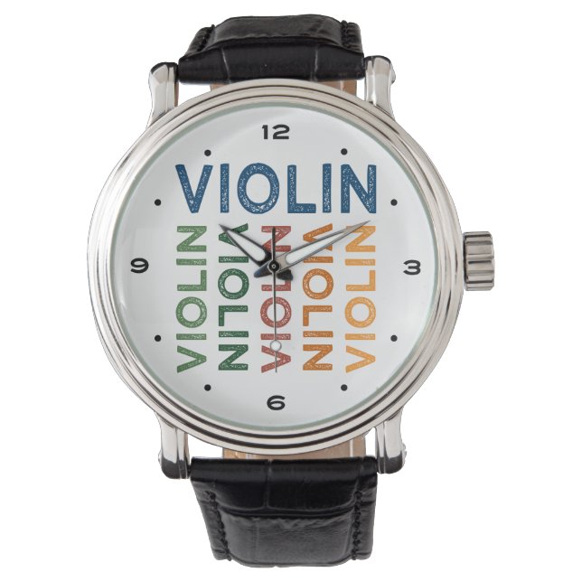 Montre Violon mignon coloré (devant)