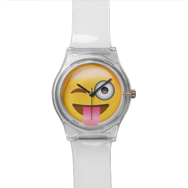 Montre Visage Avec Coincé La Langue Et L'Oeil Émoji Éclat (Fermer)