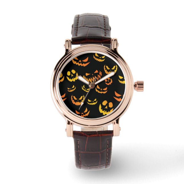 Montre Visage du Citrouille Jack-o'-lantern (Recto)