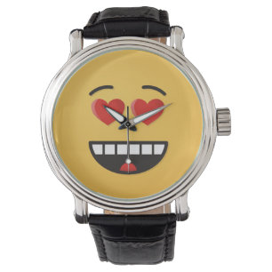 Montre Visage souriant aux yeux en forme de coeur
