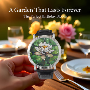 Montre Vitrail d'étang de lotus
