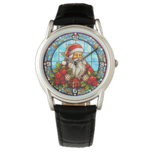 Montre Vitrail Père Noël ornement de Noël-67672