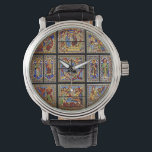Montre Vitre vintage de la cathédrale<br><div class="desc">Fenêtre en verre tendu de la cathédrale de Sienne (duomo - toscana - italie). Grand don catholique et chrétien pour Lui ou Elle.</div>