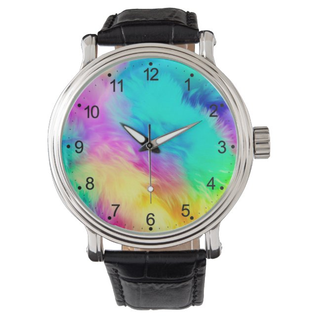 Montre Vivid Rainbow Fluffy Fur Texture-75201 (devant)
